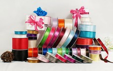 MADE IN TAIWAN Satin Ribbon Polyester Spool Craft 39 Colors 5 Sizes Available