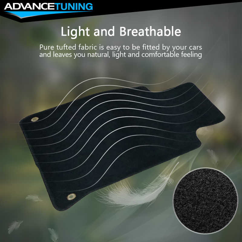 Fits 1113 Infiniti M37 Sedan Floor Mats Front & Rear Black Nylon 3PC