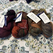 4 Lot Malabrigo Superwash Merino Wool Yarn Arroyo / Rios 100g ea