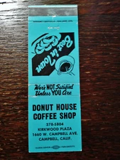 Vintage Matchcover: Donut House Coffee Shop, Campbell, CA   10
