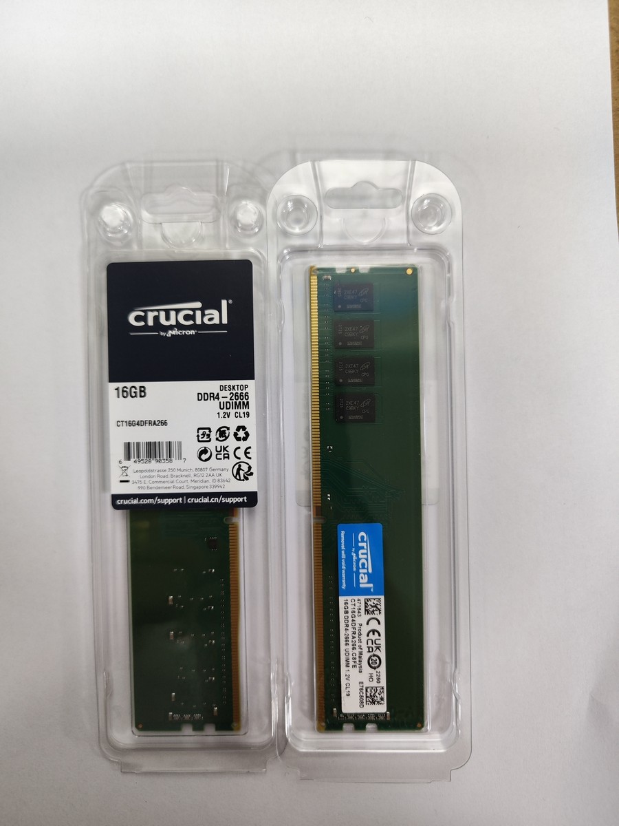 crucial 32GB(2×16GB) DDR4-2666 UDIMM Crucial 32GB Kit (16GB x 2) DDR4 2666 MT/s (PC4-21300