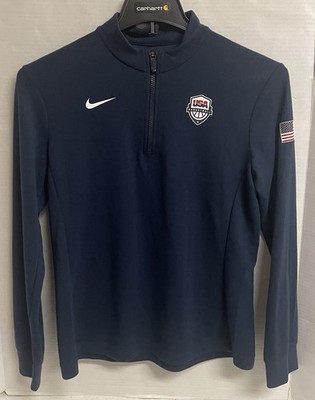 Nike Dry Fit Men s Team USA Basketball Olympics 1/4 Zip Pullover Size M Navy