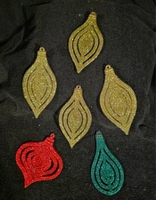 Assorted Lot Of Glittered Hard Plastic Christmas Ball Shaped Ornaments