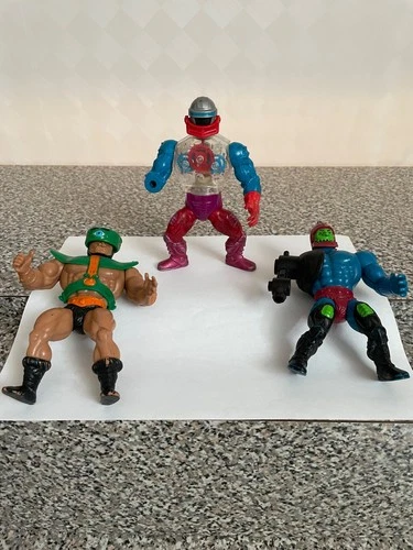 Vintage 1980  Motu He-Man Masters of The Universe Action Figures (3)  Incomplete