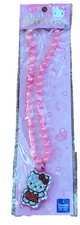 Sanrio Hello Kitty Pink Plastic Bead Pearl And Charm Necklace-New In Package