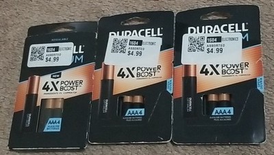 Duracell Optimum 4X PowerBoost Alkaline AAA 4pk Batteries 3 Packs Bundle