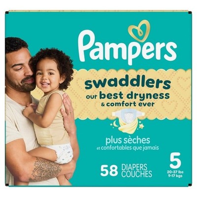 4 boxes of Pampers size 5 - 232 diapers total- $159.99/all four-SHIPS FREE!
