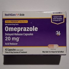 Equate Omeprazole Delayed-Release Capsules, Acid Reducer, 20mg, 42-Count, 3-Pack