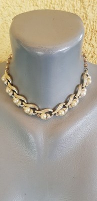 Lisner USA Vintage Collier Choker Halskette mit Perlen 50er-60er