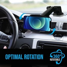 Car Phone Mount with Long Extendable Arm Strong Suction for Windshield Dashboard