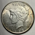 1922 LIGHTLY TONED - 90% Silver Peace Dollar AU-UNC