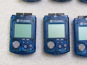Official Sega Dreamcast Clear Blue VMU HKT-7000 Memory Card /w New Batteries