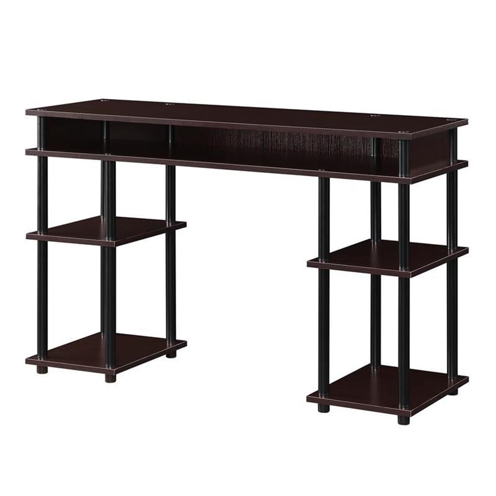 Designs2Go No-Tools Student Desk with Shelves in Espresso Wo