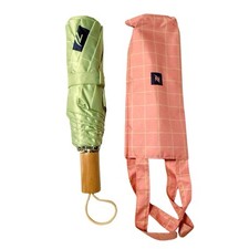 Nespresso Compact / Folding Umbrella - Pistachio Green Pink Summer Traveling HTF