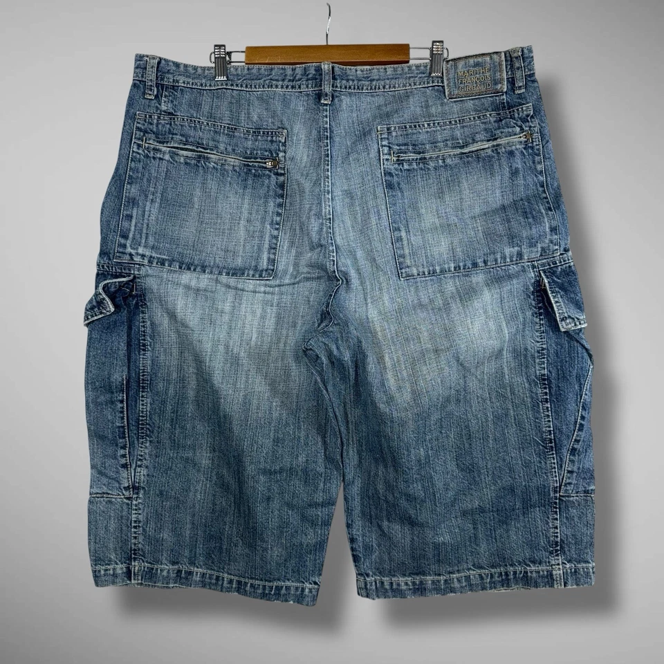 Pantalones Cortos Marithe Francois Girbaud Para Hombres 42x15 Azul Denim Carga Sueltos Y2K De Colección Foto 3 de 4