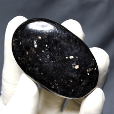 60g Natural Nuummite Palm Stone • Ancient Shield Energy • Cosmic Night...