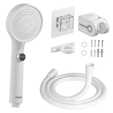 RV Shower Head with Hose and On/Off Button, High Pressure 5 Mode Shower White