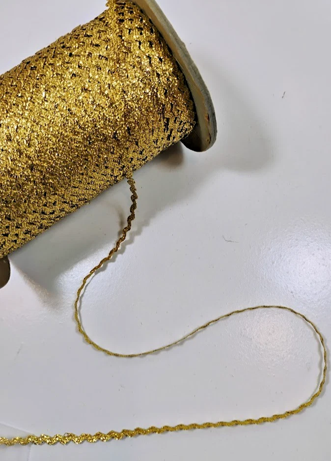 Metallic Gold Tiny Rick Rack Trim Ribbon 3/16 inch wide x 20 yards B62 - Image 4 of 4