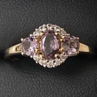 9CT GOLD LAVENDER SAPPHIRE  RING SIZE S - WITH WHITE ZIRCON