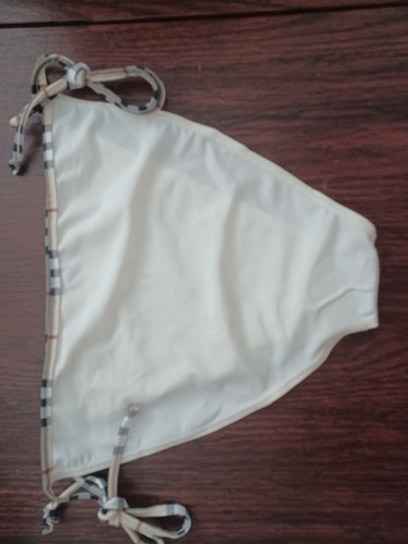 (1) White Burberry Nova Check Two Pieces Bikini Set Swinsuit Size XL - Picture 2 of 8