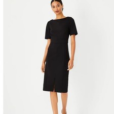 Ann Taylor The Seamed Sheath Dress Double Knit 4 Career Work Office Minimalist