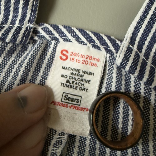 Sears Perma Prest Baby Bib Train Overalls Vintage Early 70s Size Small 15-20lbs - Picture 7 of 11