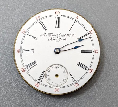Frankfield New York WALTHAM 5653683 Grade 62 11j 0s Watch Movement PARTS REPAIR