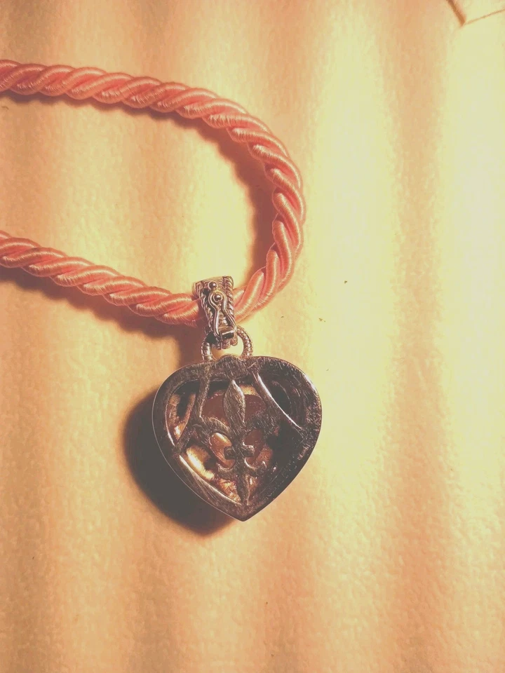 925 S.S. De Colección Corazón Rosa Circonita Cúbica Colgante Cuerda Collar Por Judith Ripka!!! Foto 4 de 4