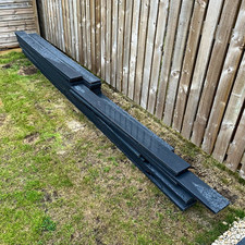 Grey Ash Dino Composite Decking Boards, Reversible Wood Pattern Finish