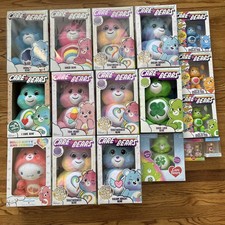 Care Bears Lot of 17 Plush Dolls Basic Fun, Interactive, Flocked, Kitty - New