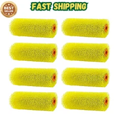 8 Pcs Textured Paint Roller Covers, 4 inch Medium Textured Foam Drywall Texture 