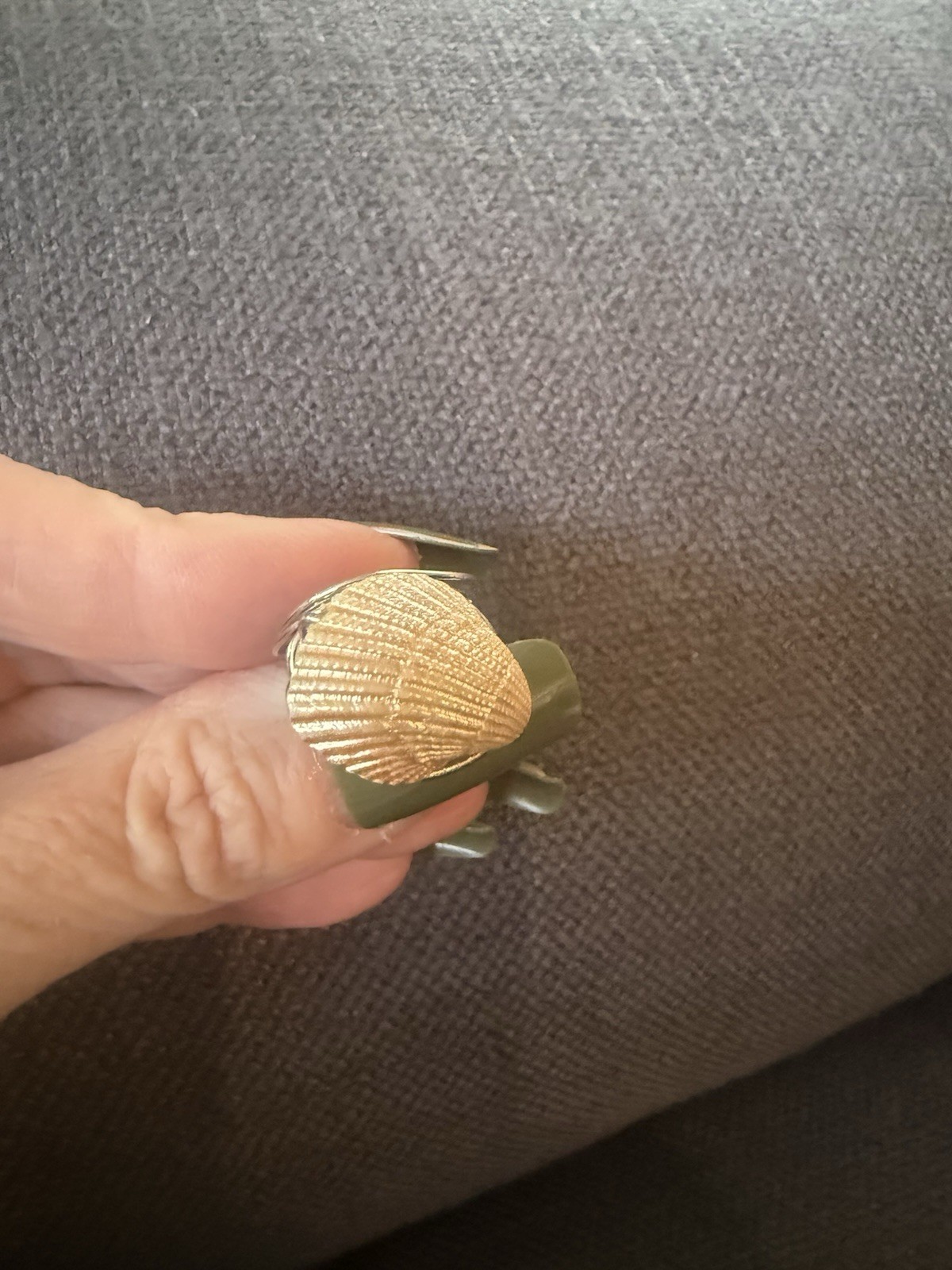 Wire Wrapped Silver Shell Ring Artisan Made  Sz 6 - image 5