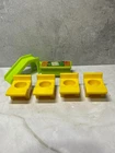 Vintage Fisher Price Little People Classroom School w/desk, kids desks & slide