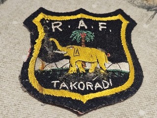 Vintage Embriodered Badge RAF Takoradi