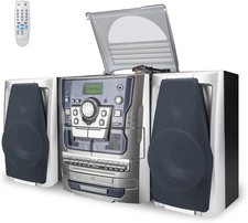 Bluetooth Vinyl Stereo Record Player, 3-Speed Stereo Turntable CD Player Music S