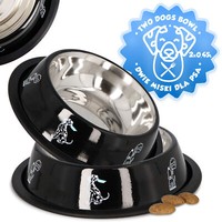 2X Edelstahl Napf Gummiring 0,45 Fressnapf Futternapf Hundenapf Hunde Katzenapf