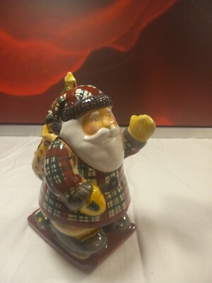 Sakura China Plaid Santa Candy Holder