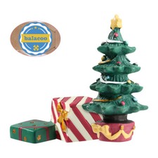 1 Set Xmas Aquarium Mini Tree Gift Box Resin Aquarium Adornment Christmas Tree
