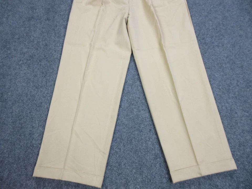 Pantalones Hickey Freeman Para Hombre 34 Amarillo Vestido Pantalones Plisados Informales Italia 34X29 Foto 2 de 4