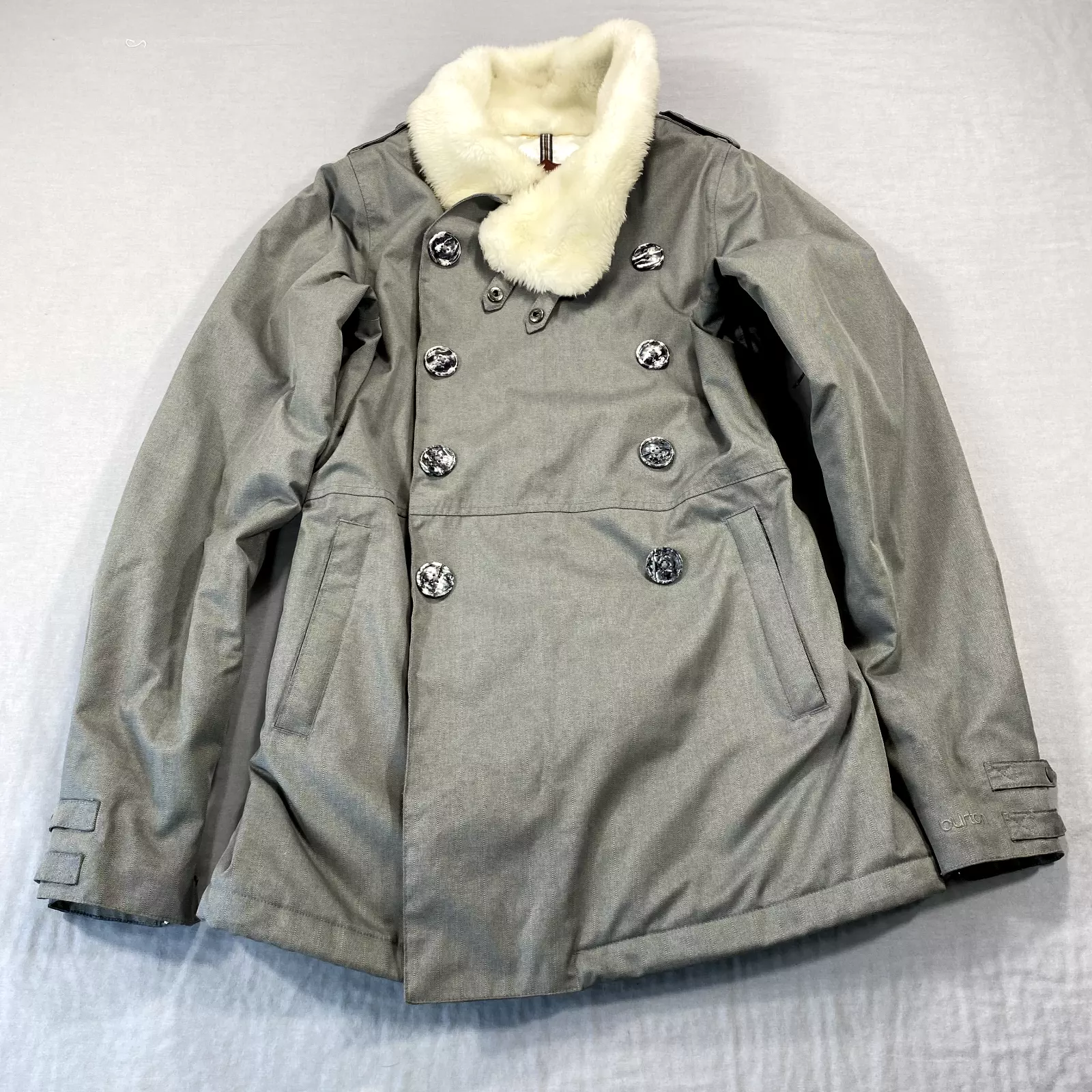 burton faux fur dryride ski snowboarding jacket