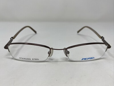 Pepsi 3248 BROWN 51-19-140 Metal Half Rim Eyeglasses Frame ZO60