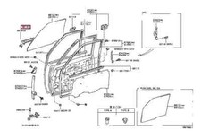 TOYOTA GENUINO 84-89 4RUNNER PICKUP PUERTA EXTERIOR MOLDURA DE VIDRIO CON VENTILACIÓN 68160-89116