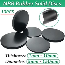 1mm-10mm thick NBR Rubber Solid Discs Flat Round Pad Sealing Non-Slip Cushioning