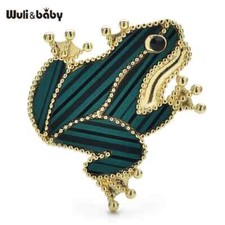 Lovely Green Frog Brooches For Women Lady Cute Acrylic Animal Brooch Pins Gifts