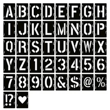 3 Inch Letter Stencils Symbol Numbers Craft Stencils, 42 Pcs  Assorted Sizes 