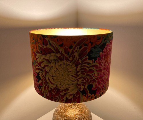 Bright Floral Chrysanthemum Flower Lampshade, Kaffe Fassett Fabric Lampshade - Picture 9 of 14