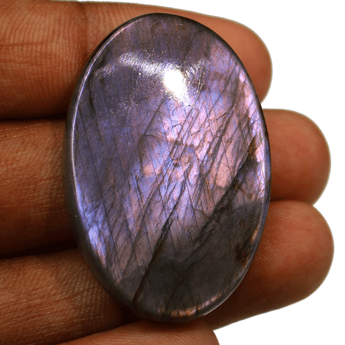 4 PC Natural Labradorite Multi Purple Flash 35mm-51mm Big Cabochon Gemstones Lot - Picture 5 of 11