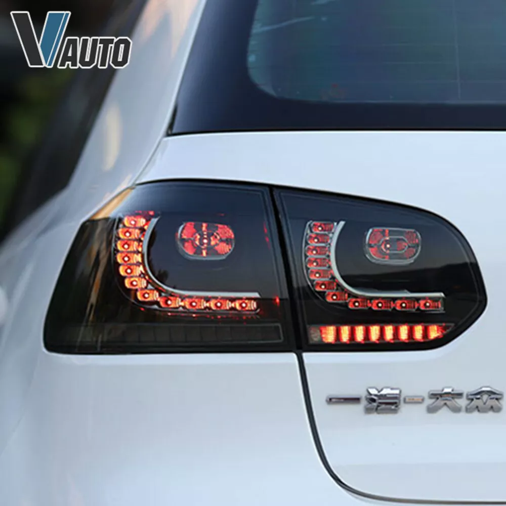 Set LED Smoked Tail Lights Brake Fit For Volkswagen Golf 6 MK6 GTI R  2010-2014