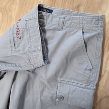 Polo Ralph Lauren Boys Cotton Ripstop Cargo Shorts Size 18 Shorts Gray 30x11