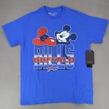 New Disney Junk Food Buffalo Bills T-Shirt Mickey Mouse NFL Size S Blue